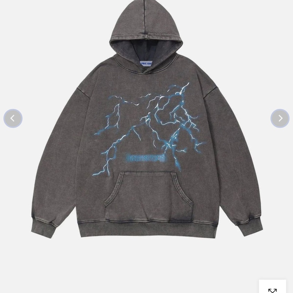 Aelfric Eden Charcoal Hoodie with Electric Blue Design
